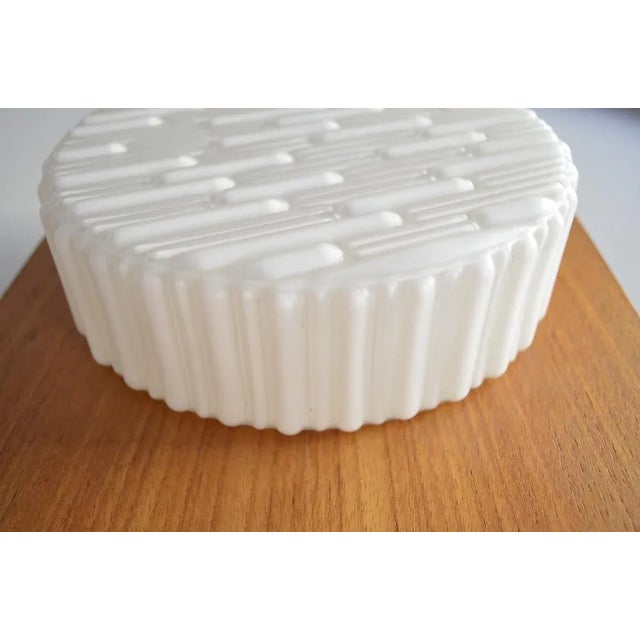 Scandinavian Opal Glass & Teak Lamp, 1960s For Sale - Image 4 of 6