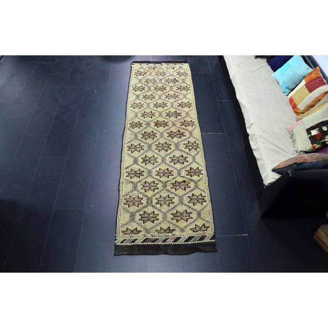 Vintage Tribal Turkish Kilim Runner Rug For Sale - Image 11 of 11