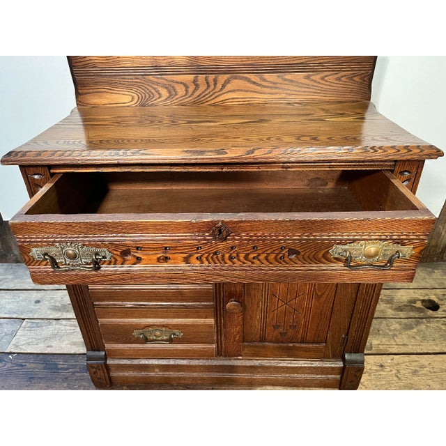 Wood 1900 Antique Eastlake Commode For Sale - Image 7 of 12