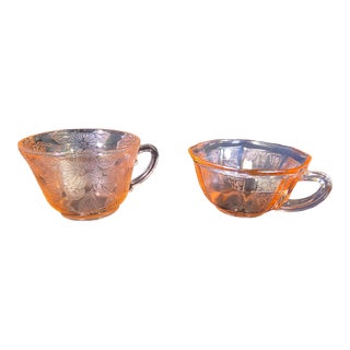 Pink Depression Glass Cups - Set of 2 For Sale