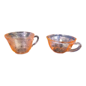 Pink Depression Glass Cups - Set of 2