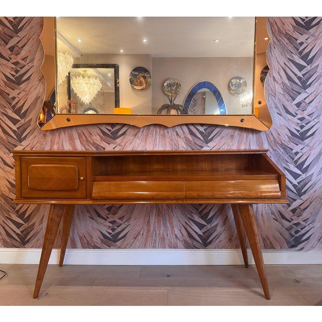 Polished Walnut Console Table from Melchiorre Bega, 1950s For Sale - Image 6 of 10