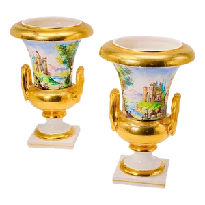 Antique Italian Neoclassical Vases in Porcelain, Set of 2