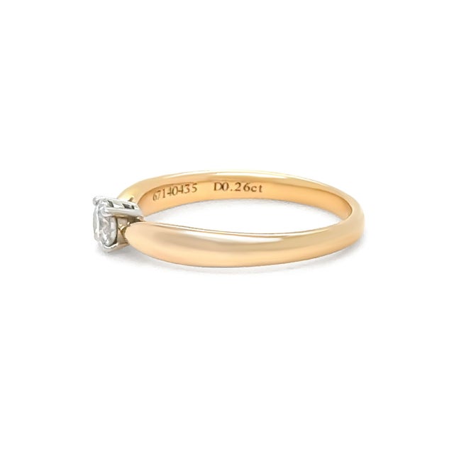 Contemporary Tiffany & Co. 18ct Rose Gold & Platinum Harmony Diamond Ring 0.26ct 2.8g, Size 5.75 For Sale - Image 3 of 9