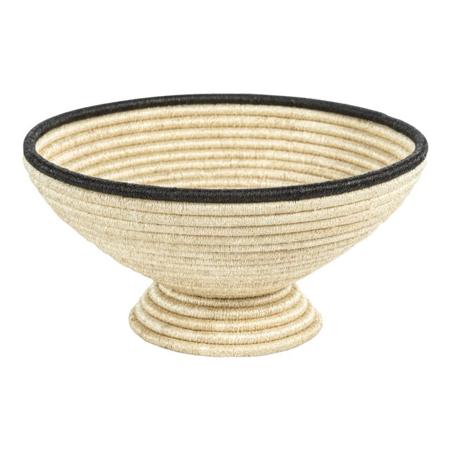 Martera 15" Diameter Coiled Abaca Footed Bowl For Sale