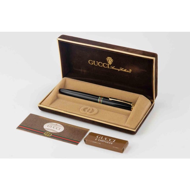 1980s Vintage Fountain Pen in Metal from Gucci, 1980s For Sale - Image 5 of 10