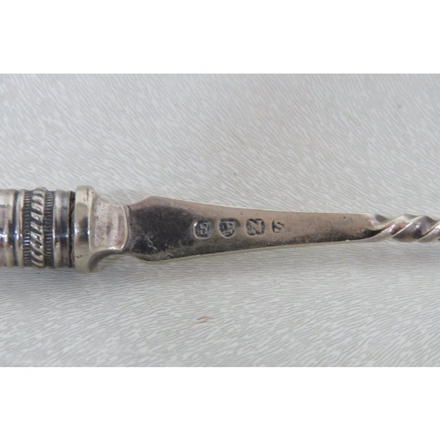 Vintage Mother of Pearl Pickle Fork and Pointed Spoon For Sale - Image 11 of 12