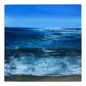 Zuma Beach, Ca, 6x6 Inch Miniature Oil Painting by Jessica Fairley