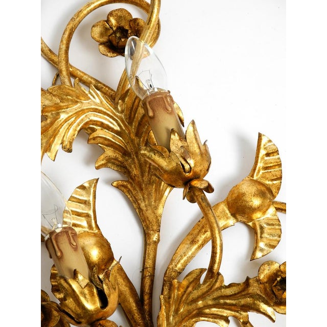 Italian Gold-Plated Wall Lamp with Four Sockets, 1960s For Sale - Image 12 of 18