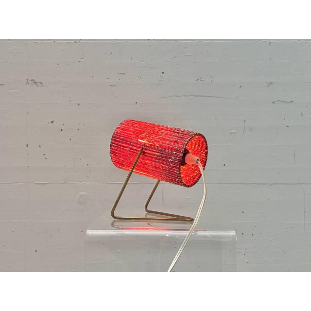 Table Lamp with Fabric Shade and Brass Frame, 1960s For Sale - Image 6 of 16