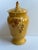 1980s Arte Italica "Sole Mustard" Ceramic 13" Tall Yellow Jar With Lid Grapes Leaves Design Made in Italy For Sale - Image 9 of 18