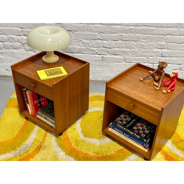 Pair of Danish Mid Century Modern Teak Nightstands, C. 1960's For Sale - Image 12 of 12