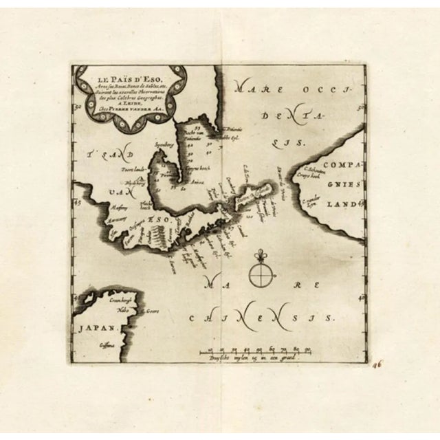 Map of the Land of Eso or Hokkaido in Japan, 1725 For Sale