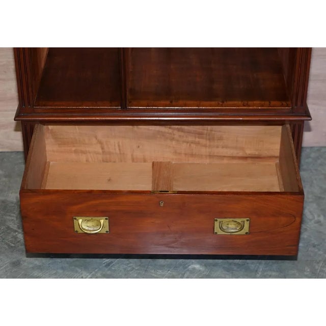 Antique Victorian Hardwood Military Campaign Drinks Cabinet or Tv Stand For Sale - Image 16 of 18