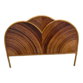 1970s Crespi Style Queen Pencil Reed Headboard For Sale