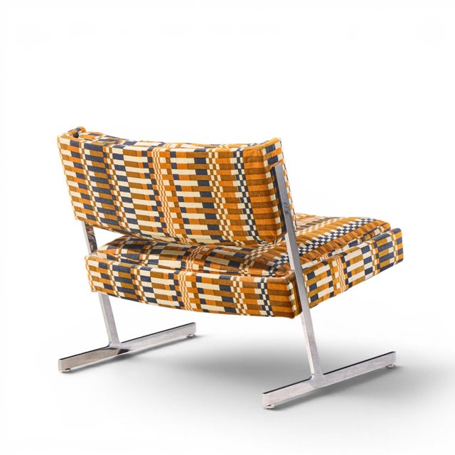 Harvey Probber Mid Century Cantilevered Chrome Slipper Lounge Chairs - Pair For Sale - Image 10 of 12