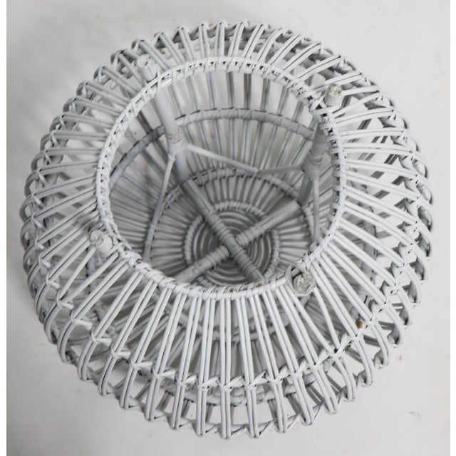 Mid-Century Modern Albini Stool Ottoman in White Paint Finish For Sale - Image 3 of 6