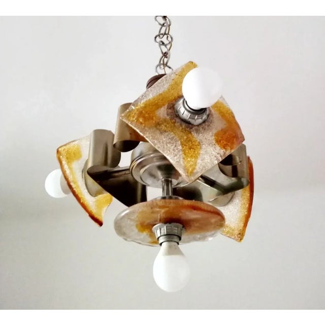 Mid-Century Modern Mid-Century Italian Murano Glass Chandelier by Toni Zuccheri for Mazzega, 1960s For Sale - Image 3 of 7