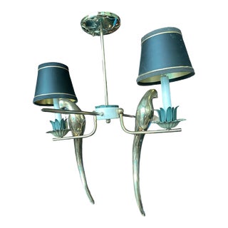 1970s Brass Birds Chandelier For Sale