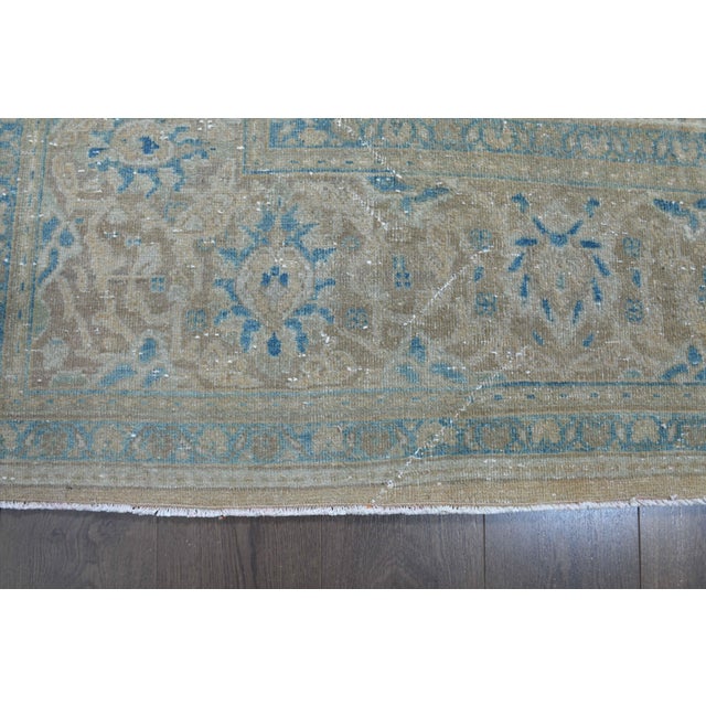 1970s Vintage Persian Handmade Wool Cotton Light Brown Area Rug For Sale - Image 10 of 11