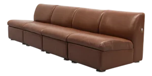 Cognac Leather Modular Sofa from Artifort, 1980s, Set of 4