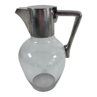 Vintage Glass Wine Decanter With j.g.&s. Silver-Plate Mount For Sale