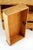 Very decorative small original chest of drawers, in rare maple burl veneer, recessed top panel, below which are 3 drawers...