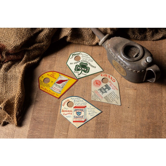 Framed Collection of Antique Advertising Pot Scrapers For Sale - Image 11 of 13