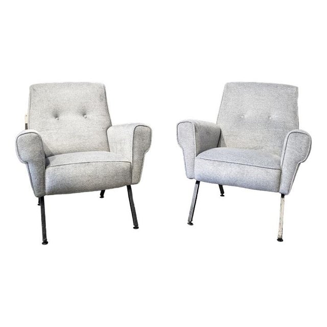 Metal Set of Vintage Italian Armchairs, 1960s For Sale - Image 7 of 7