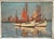 Capture the serene and luminous atmosphere of a traditional European harbor with this exquisite vintage oil painting. The...