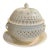 Early 20th Century English Creamware Pierced Covered Bowl With Matching Underplate For Sale