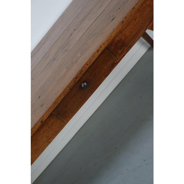 Rustic Late 19th Century French Rustic Oak Farmhouse Dining Table For Sale - Image 3 of 18