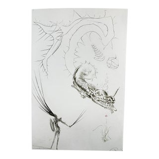 1970s Ali Tristan Et Iseult Tristan & the Dragon Hand Signed Surreal Art For Sale