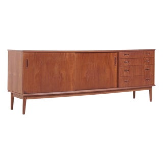 Arne Vodder Style Mid Century Teak Credenza For Sale