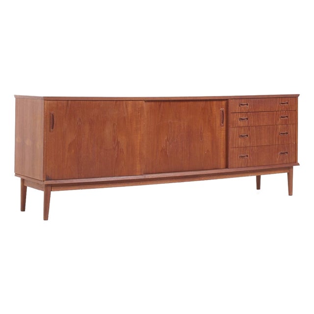 Arne Vodder Style Mid Century Teak Credenza For Sale