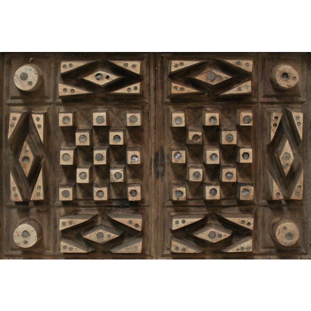 Black Symmetrical Squares and Diamond Pattern Wall Art Architectural Fragment For Sale - Image 8 of 10