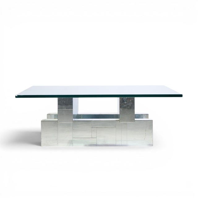 Paul Evans Paul Evans Cityscape Mid Century Chrome and Stainless Steel Coffee Table For Sale - Image 4 of 7
