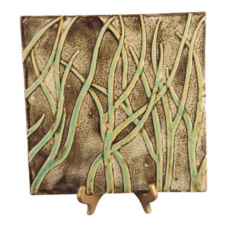 Vintage Fortunata Wall Hanging Italian Majolica Ceramic Trivet Tile #2 For Sale