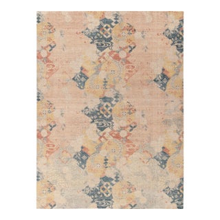 Rug & Kilim’s Oversized Brocade Rug in Pink and Blue, 13x19 For Sale