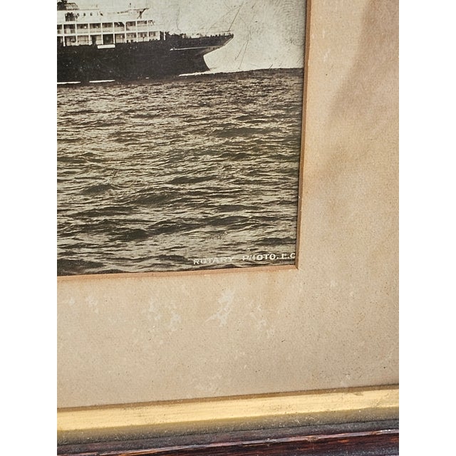 Antique Oak Framed “Cunard Liner Lusitania” Maritime Photo Print Early 1900s For Sale - Image 10 of 15