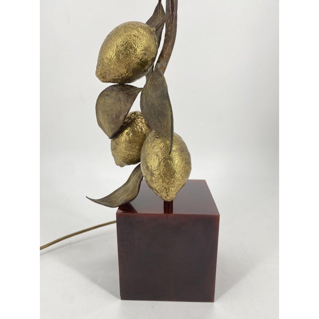 Hollywood Regency Table Lamp with Lemon-Shaped Base from Maison Charles, France, 1970s For Sale - Image 15 of 15