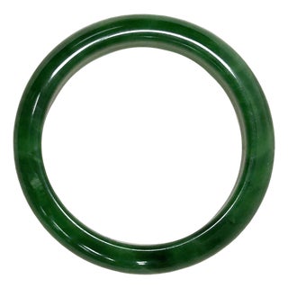 2.3" Chinese Green Color Jade Stone Bracelet Bangle For Sale