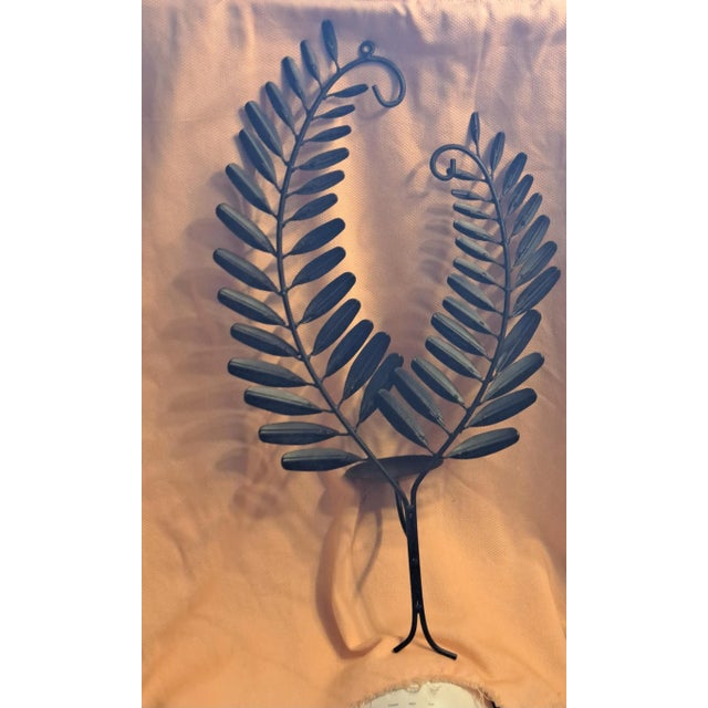 1960s Vintage Wrought Iron Tall Candle Holder Wall Decor For Sale - Image 4 of 7