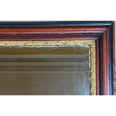 Late 19th Century Antique Nineteenth Century Victorian Walnut Overmantel Mirror Gold Gilt Gesso Border For Sale - Image 5 of 10