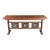 Late 20th Century Mission Arts & Crafts Leaded Stained Glass Cherry Console Hall Sofa Table 72" For Sale