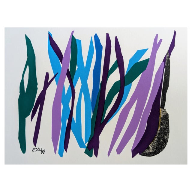 Maurice Esteve, Composition after Collage, Original Serigraph, 1998 For Sale