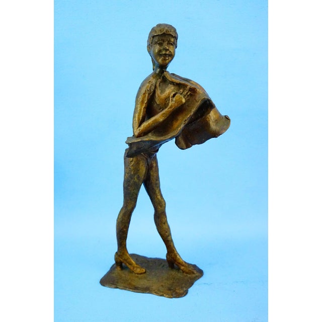 Metal Augusto Conti, Nude Woman Gust of Wind, 1960s, Bronze For Sale - Image 7 of 18