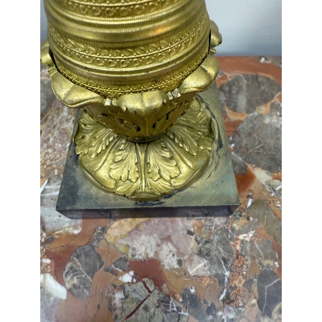 Pair of Neoclassical Revival Winged Victory Figural Lamps, Bronze Doré, 20th Century For Sale - Image 10 of 10