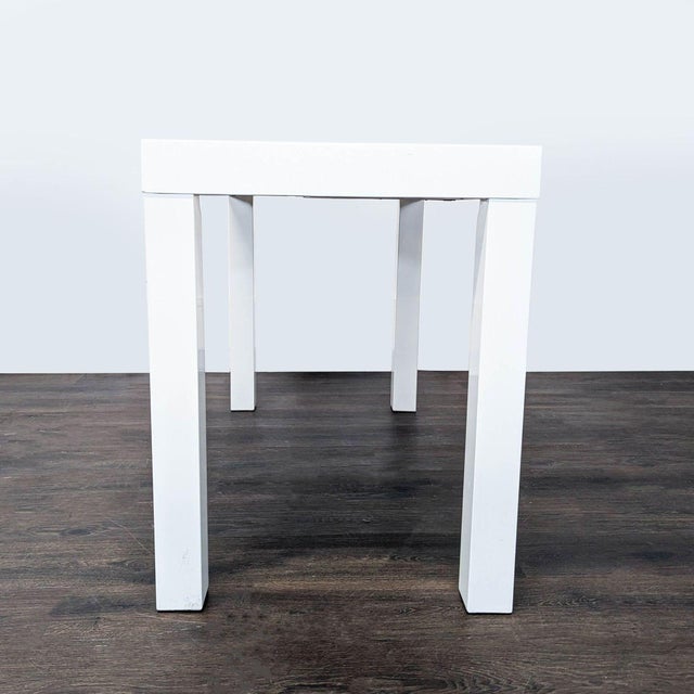 West Elm West Elm White Modern Desk With Sleek Minimalist Design For Sale - Image 4 of 10