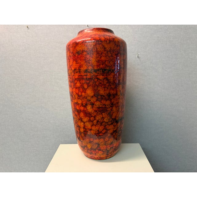 Vintage Fat Lava Vase in Orange from Scheurich, 1970s For Sale - Image 9 of 16